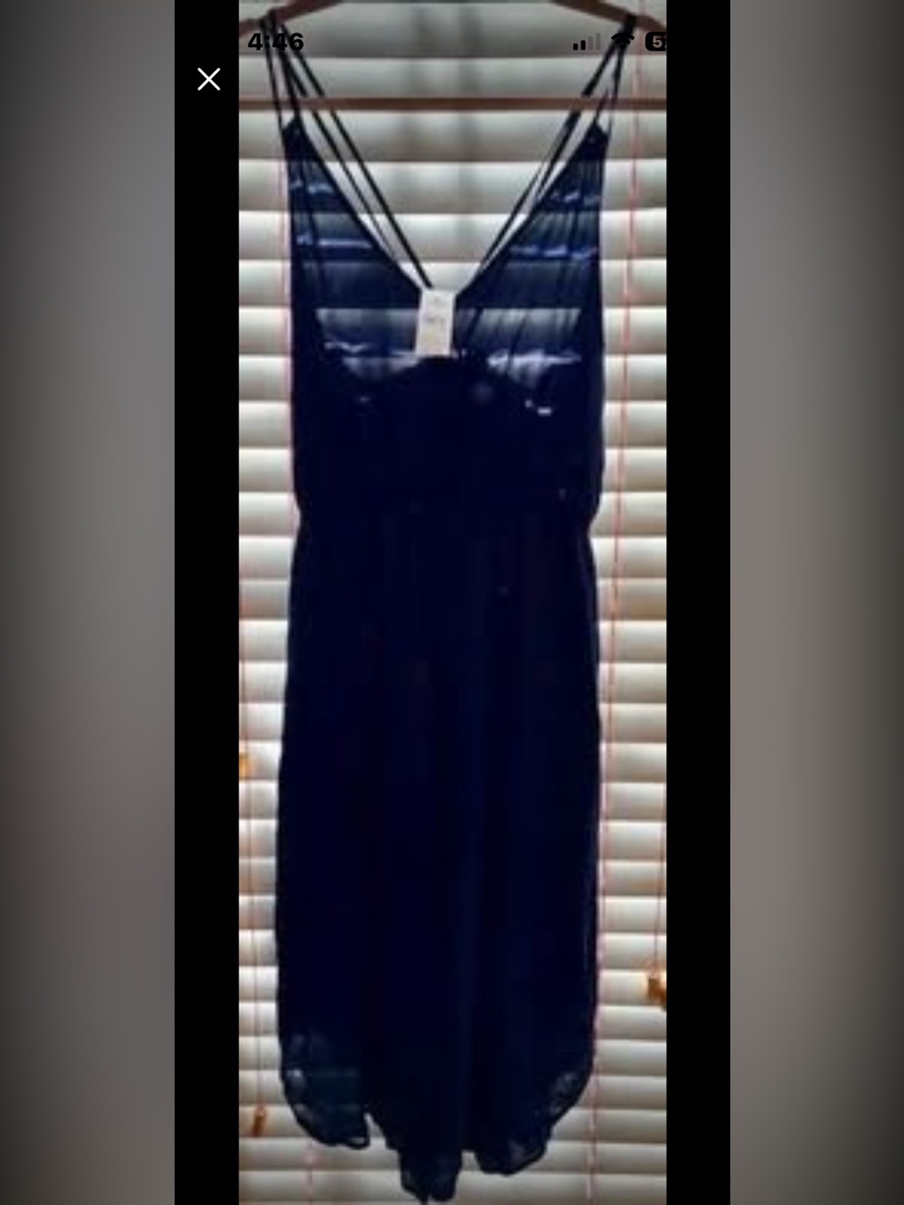 LOFT navy double-strap Spaghetti Strap Party Evening  dress fully-lined NWT